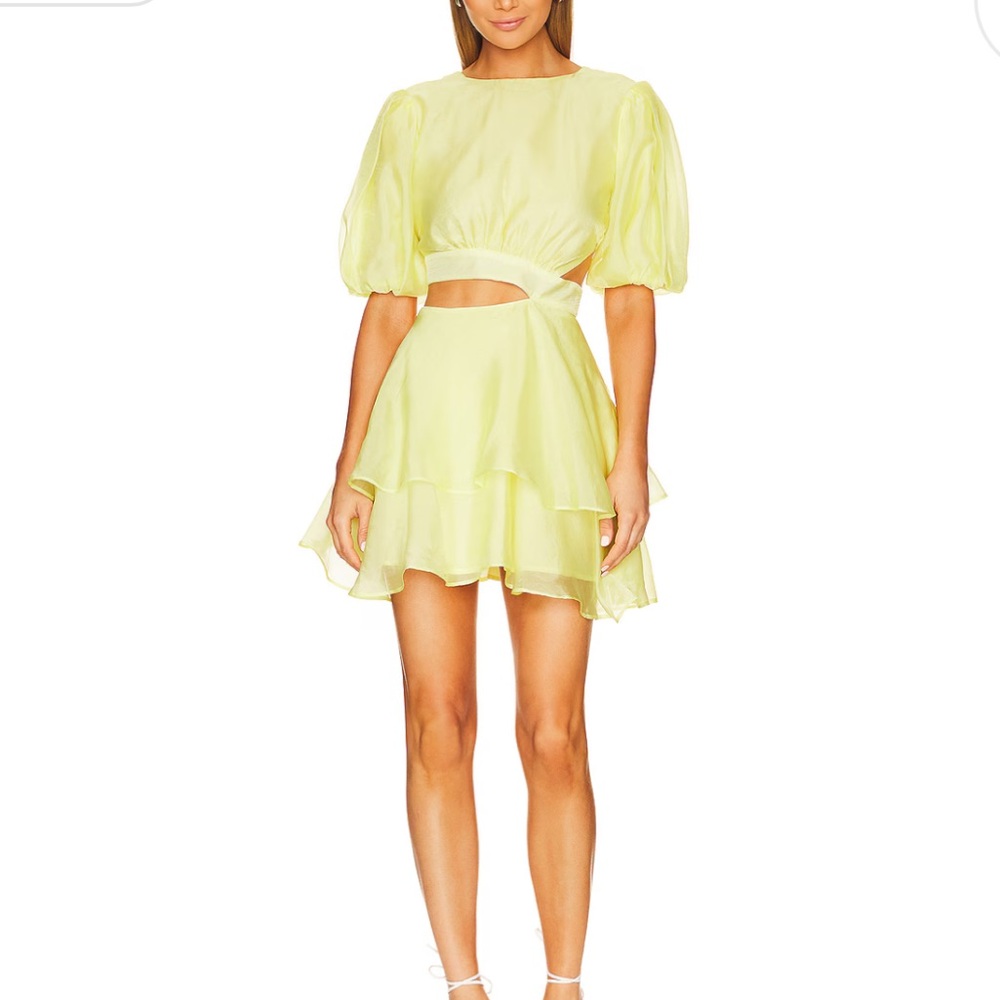 Enya organza mini dress in sunshine